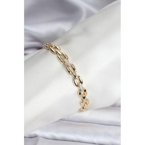 14K Gold Renk Kaplama Zirkon Taşlı Model CM Kadın Bileklik