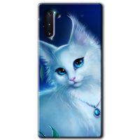 MRCİLETİSİM MRCİLETİSİM Samsung Galaxy Note 10 Kılıf HD Desen Baskılı Arka Kapak + Temperli Cam - Cat Glance