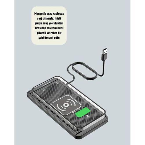 Manyetik Kablosuz Araç Şarj Cihazı – Hızlı Şarj, Kaymaz Taban, Güvenli Kullanım