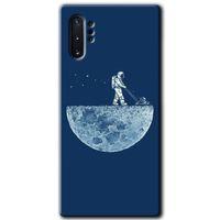 Galaxy Note 10 Plus Kılıf HD Desen Baskılı Arka Kapak - Uzay İşçisi + Kırılmaz Cam