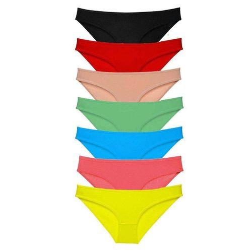 7 Adet Süper Eko Set Likralı Kadın Slip Külot Çok Renkli