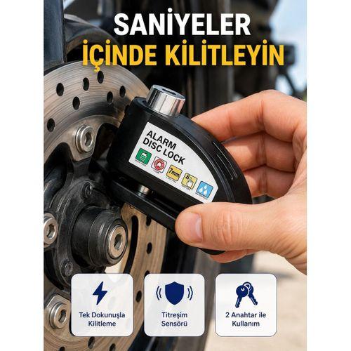 110 Db Alarm Disk Kilidi Motosiklet Scooter Bisiklet Güvenlik Yeni Nesil