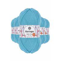 5 Adet Baby One Tüylenmeyen El Örgü İpi Yünü Turkuaz K576