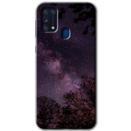 Samsung Galaxy M31 HD Baskılı Kılıf + 9D Tam Ekran Koruyucu - Gece Galaksi