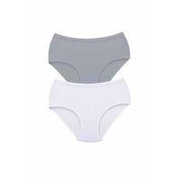 2 Adet Tutku Kadın Yüksek Bel Bato Kalın Lastik Külot S10