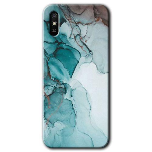 Xiaomi Redmi 9A Kılıf Baskılı Arka Kapak - Buzul Mermer +Tam Ekran Koruyucu