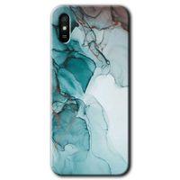 Xiaomi Redmi 9A Kılıf Baskılı Arka Kapak - Buzul Mermer +Tam Ekran Koruyucu