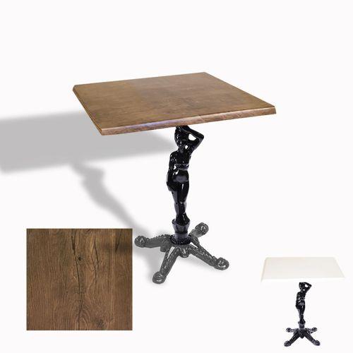 Dockers Çipa 1003 Döküm Ayak Kare Masa 60X60 cm - (Werzalit, Wermodin ve Allzalit Tabla) - Rustic Dark