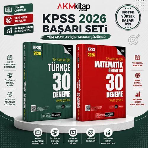Pegem Yayınları 2026 KPSS Matematik ve Türkçe Deneme Seti 2 Kitap
