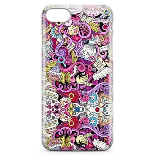 Apple iPhone 7 Kılıf Sevgili Doodle Arka Kapak Koruma Desenli Full Koruyucu