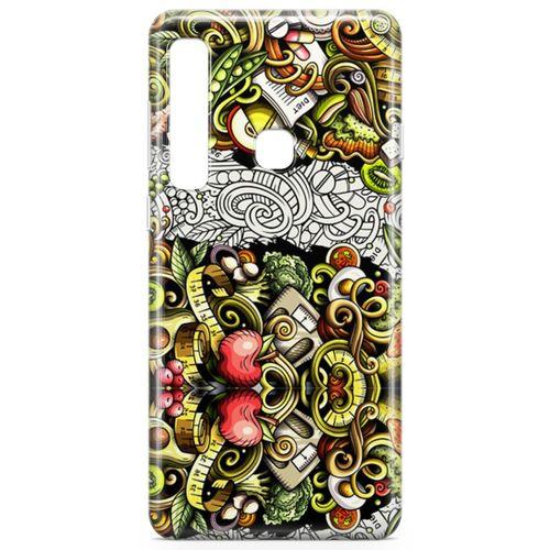 Samsung Galaxy A9 2018 Kılıf Diyet Doodle Arka Kapak Koruma Desenli Full Koruyucu