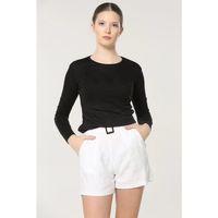 Rahat Ve Şık Uzun Kollu Bisiklet Yaka Likralı Viskon Penye Body Siyah