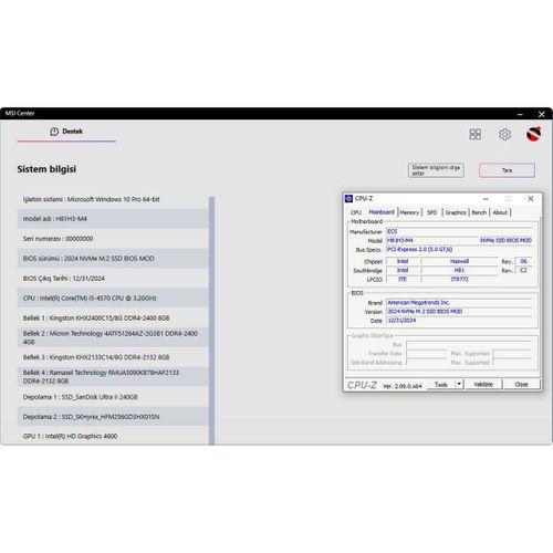 ECS H81H3-M4 V1.0A LGA 1150 2024 BIOS Anakart