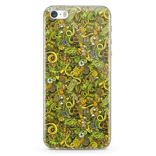 Apple iPhone 5s Kılıf Avcılık Doodle Arka Kapak Koruma Desenli Full Koruyucu