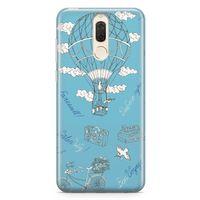 Huawei Mate 10 Lite Kılıf Vintage Seyahat Arka Kapak Koruma Desenli Full Koruyucu