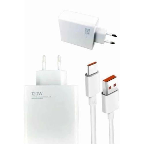 120w Şarj Aleti Hızlı Çift Turbo Şarj Aleti Seti Beyaz