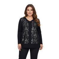 Kadın Siyah V Yaka Taşlı Bluz BGL-ST05148