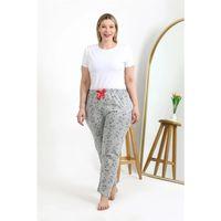Kadın Pamuklu Büyük Beden Alt Pijama Gri