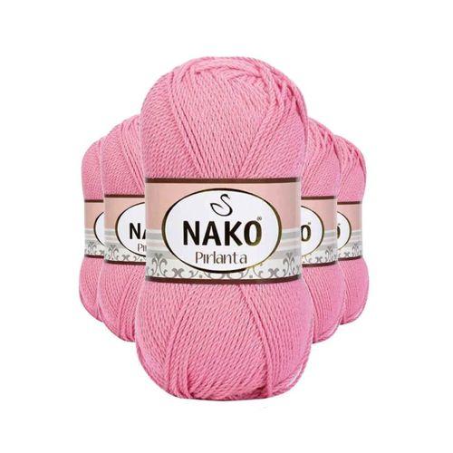 5 Adet Pırlanta Amigurumi El Örgü İpi Yünü Pembe 6740 - nako mudanis