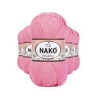 5 Adet Pırlanta Amigurumi El Örgü İpi Yünü Pembe 6740 - nako mudanis