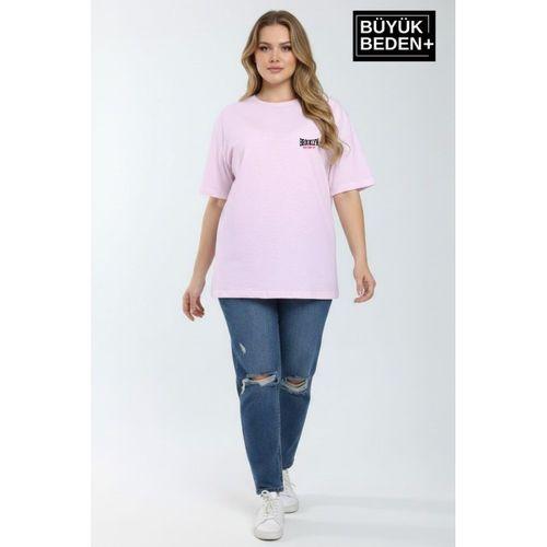 Süperlife Kadın Büyük Beden Brooklyn 1970 Baskılı 3xl-6xl Bisiklet Yaka Tshırt SPR25BTSK510-3