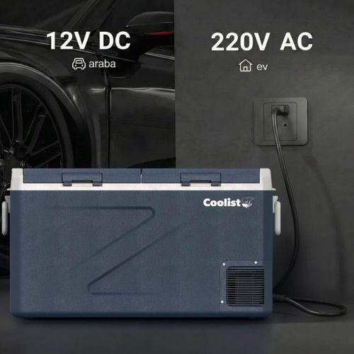 Coolist CLK80D 12/24V 220Volt 82,5 Litre Çift Bölmeli Kompresörlü Outdoor Oto Buzdolabı/Dondurucu