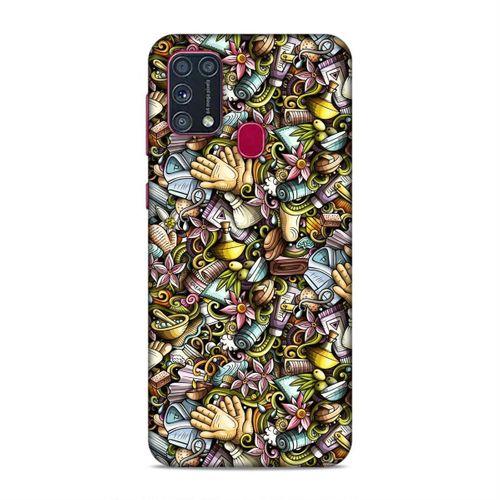 Samsung Galaxy M31 Kılıf Kozmetik Kisisel Bakim Doodle Arka Kapak Silikon Koruma Full Koruyucu