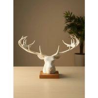 Dekoratif Geyik Başı Heykel 25 Cm Modern Minimal Tasarım