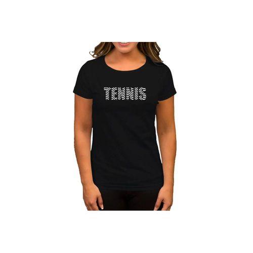 Tennis Text Siyah Kadın Tişört