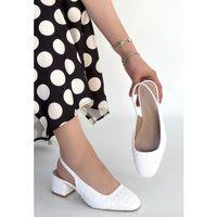 Dier Beyaz Cilt Topuklu Ayakkabı