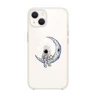 iPhone 13 Keyifli Astronot Desenli Premium Silikonlu Şeffaf Telefon Kılıfı