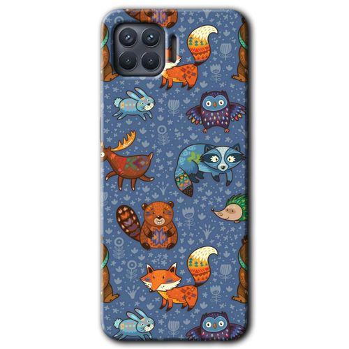 Oppo Reno 4 Lite Kılıf Baskılı Arka Kapak - Animals Funny +Tam Ekran Koruyucu