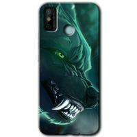 Potkal Hediye Fabrikası Tecno Spark 6 Go Kılıf HD Desen Baskılı Arka Kapak - Yeşil Kurt