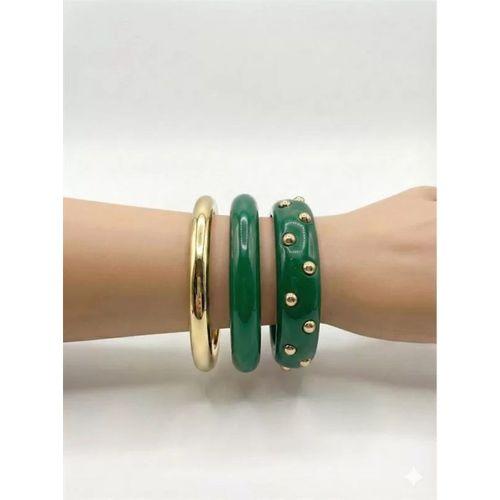 3'Lü Set Bilezik - Yeşil