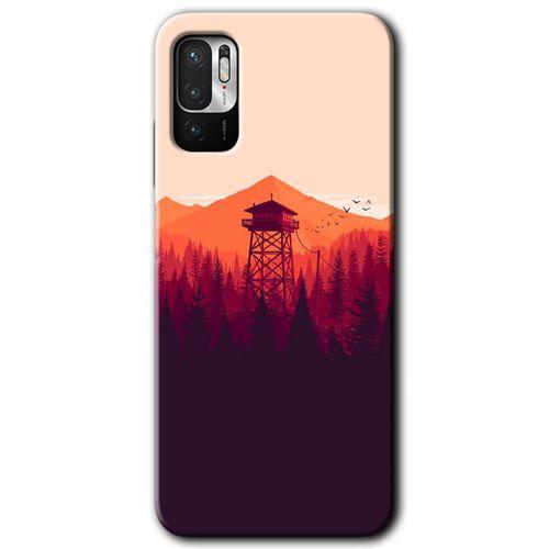 Redmi Note 10 5G Kılıf HD Desen Baskılı Arka Kapak - Gözlem Kulesi + Kırılmaz Cam