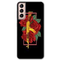 MRCİLETİSİM Samsung Galaxy S21 Plus Kılıf HD Desen Baskılı Arka Kapak + Temperli Cam - Bedel