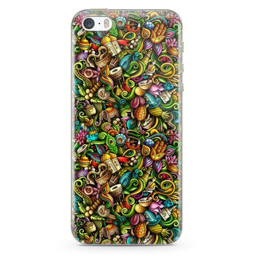 Apple iPhone 5s Kılıf Doodle Hindistan Turu Arka Kapak Koruma Desenli Full Koruyucu