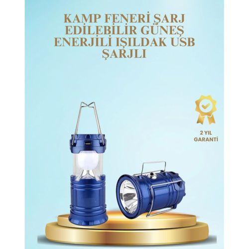 Güneş Enerjili Kızaklı Şarjlı Büyük Boy Kamp Feneri – Usb Çıkışlı, Katlanabilir, Çok Fonksiyonlu