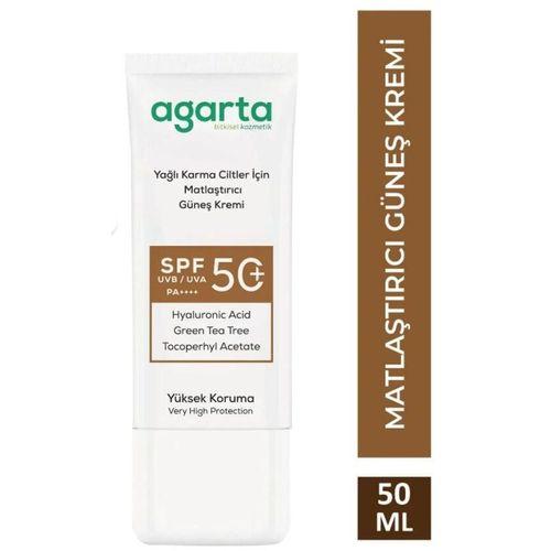 Agarta Agarta Doğal Güneş Kremi Yağlı Karma Ciltler İçin Matlaştırıcı 50 SPF 50 ml