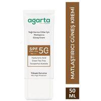Agarta Agarta Doğal Güneş Kremi Yağlı Karma Ciltler İçin Matlaştırıcı 50 SPF 50 ml