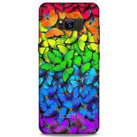 Samsung Galaxy S8 Plus Kılıf Kelebek Etkisi (4) Koruma Kılıfı Yeşil Kırmızı