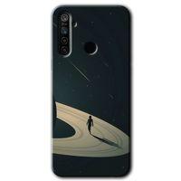 MRCİLETİSİM Realme 5i Kılıf HD Desen Baskılı Arka Kapak + Temperli Cam - Space Planet