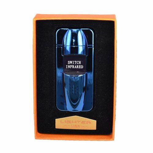 Sensörlü Alevsiz USB Şarjlı Tesla Çakmak Lacivert