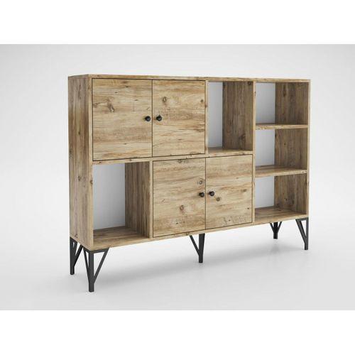 Wood'n Love Rüzgar 140 Cm Metal Ayaklı Konsol - Atlantik Çam / Siyah