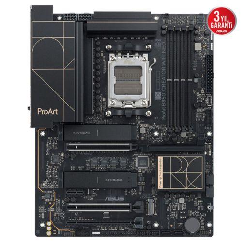 ASUS PROART B850-CREATOR WIFI NEO, 4xDDR5, 3xM.2, HDMI, DP, Type-C, PCIe 5.0, Wi-Fi 7, Bluetooth v5.4, AM5 Soket GAMING Anakart
