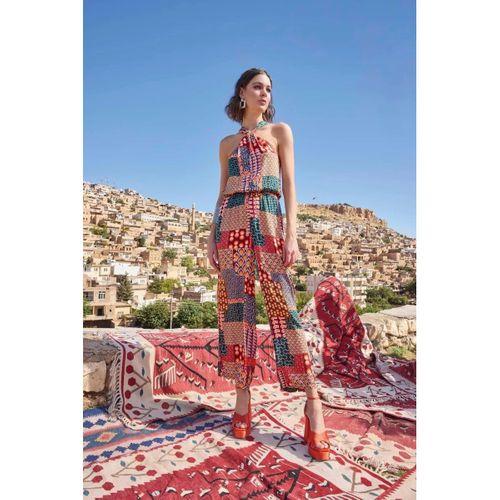 Etnik Desenli Saten Tulum