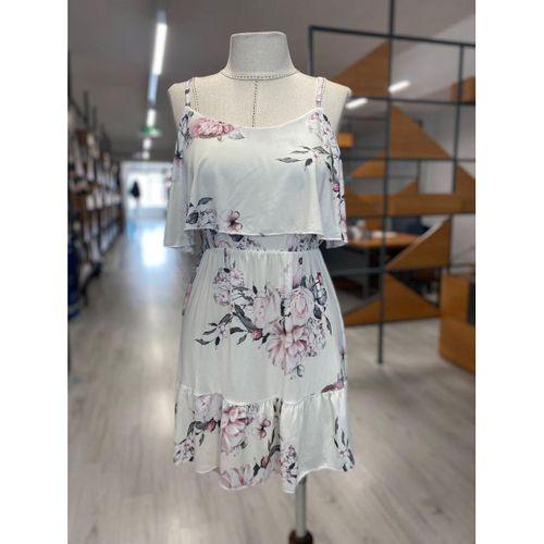 Kadın Gül Desenli Mikro Kumaş Mini Elbise