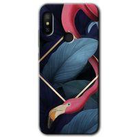 Potkal Hediye Fabrikası Xiaomi Mi A2 Lite Kılıf HD Desen Baskılı Arka Kapak - Flamingo Yaprak