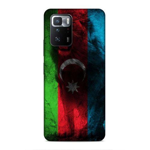 Xiaomi Poco X3 GT Uyumlu Kılıf Azarbaijan (35) Fit Design Kılıf Bayrak Aslanlı