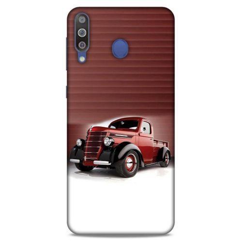 Lopard Samsung Galaxy M30 Uyumlu Kılıf PickUpX (47) Crystal Flex Kılıf Metalik Kırmızı